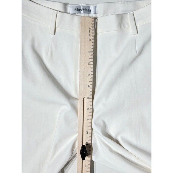 MAX MARA White High Waist Ankle Pants Cotton Stretch Made in Italy Women Sz. 8 - Picture 10 of 13